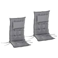 I cuscini per l'arredamento da giardino in legno hanno bisogno della finitura perfetta per garantire relax e, allo stesso tempo, valorizzare le sedute. Outsunny Set 2 Cuscini Da Esterno E Interno Imbottiti Per Sedie A Schienale Alto In Poliestere