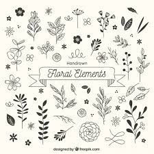 Download Free Hand Drawn Floral Elements With Sketchy Style Svg Dxf Eps Png Cut Vectors Photos And Psd Files Free Download
