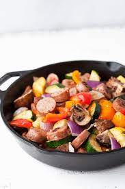 Free from pork and gluten. Chicken Sausage And Vegetable Skillet Peace Love And Low Carb