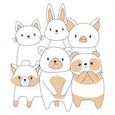 Hand Drawn Baby Cute Animals Cartoon Animais Desenhos Pinturas