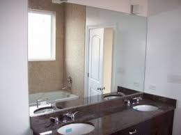 Wall To Wall Bathroom Mirror Sitting On The Back Splash And Up To The Lights Bathroom Mirror Mirror Wall Bathroom Cheap Bathrooms