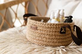 Storage Basket Jute Basket Home Decor Crocheted Basket In 2020 Jute Basket Storage Baskets Basket