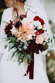 Maybe you would like to learn more about one of these? A Bright Fall Wedding Bouquet With Red Burgundy And Blush Flowers Plus Greenery Happywedd Com