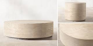 Round coffee tables,2 round nesting table set circle coffee table with storage open shelf for living room modern minimalist style furniture side end table of stable(black & white) 4.6 out of 5 stars 78. Travertine Round Coffee Table Collection Rh