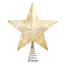 Vintage Gold Faceted Star Light Up Tree Topper V1 Christmas Tree Star Topper Light Up Tree Light Up Tree Topper