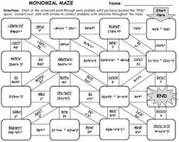 Monomial Maze Activity Matematicas Temas 7de