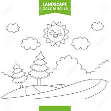 Become a fan on facebook! Vector Illustration Of Landscape Coloring Page Royalty Free Cliparts Vectors And Stock Illustration Image 114294938