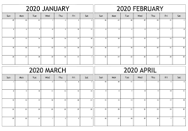Check spelling or type a new query. January February March April 2020 Calendar For Four Month In 2021 Printable Calendar Pages Monthly Calendar Template Printable Wall Calendar