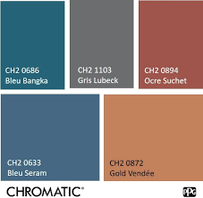 Les Couleurs Organiques De La Tendance 2020 Retrofutur Sont Riches Et Soutenues Nuancier Peinture Peinture Bleu Gris Peinture Ocre
