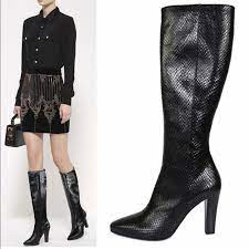 Nib Saint Laurent Lily High Knee Boots Knee High Boots Knee Boots Cutout Boots