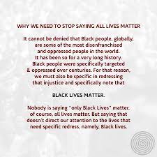 Jul 15, 2016 · many of the people i see espousing all lives matter rhetoric are people i know to have good hearts, people who work hard and love their families, people who want to see good triumph in the world. Nelson Mandela Why We Need To Stop Saying All Lives Facebook