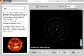 The purpose of these questions is to activate prior knowledge and get students thinking. Solar System Gizmo Lesson Info Explorelearning
