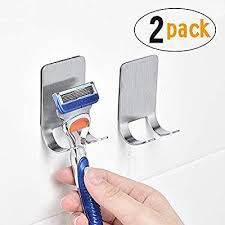 Amazon Com Razor Holder For Shower Multi Purpose Adhesive Hooks Sticking Wall Hanger Stainless Steel Hook For Home Kitc Razor Holder Wall Hanger Shaving Razor