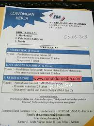 Lowongan Kerja Medan Di Pt Era Baru Akurasindo Loker Medan Desember 2019
