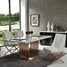 Gold & black glam luxury bedroom & living rooms goals! Modrest Kingsley Modern Marble Rose Gold Dining Table Living Room Sets Aliexpress