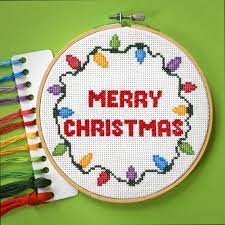 Also, free pattern downloads for beading, cross stitch, knitting, crochet. Merry Christmas Cross Stitch Kit Beginners Counted Cross Stitch Xmas Fairy Lights Diy Craft Kit Make Your Own Christmas Decoration In 2021 Christmas Cross Stitch Cross Stitch Hoop Cross Stitch