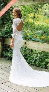 Style 66023 Three Quarter Sleeve Allover Lace Fit And Flare Wedding Dress Lillian West Wedding Dress Fit And Flare Wedding Dress Wedding Dresses