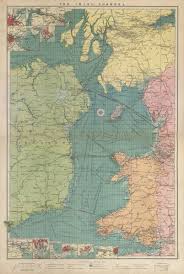 Irish Sea Sea Chart Ports Lighthouses Mail Routes Dockyards Large 1916 Map