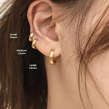 Ise Hoops In Gold Small Gold Hoop Earrings Stud Earrings Blue Crystal Earrings