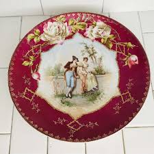 We did not find results for: Beautiful Large Serving Platter Tray Wall Decor Courting Couple Hand Painted Roses Burgundy Rim Heavy Gold Carol S True Vintage And Antiques