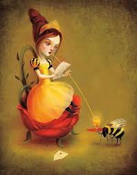 Queen Bee Reads A Love Letter Art Meluseena Allposters Com Queen Bees Art Bee Art Honeybee Art