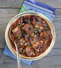 Sweet Sour Greek Beef Stew With Olives Lemon Honey And Raisins Recipe Greek Beef Stew Greek Recipes Greek Cooking