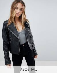 Asos Tall Asos Tall Leather Jacket With Ring Pull Details Clothing For Tall Women Jackets Men Fashion Mens Fashion Edgy