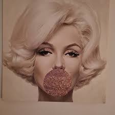 Marilyn Monroe Glitter Bubblegum Glam Wall Canvas