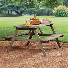 80 long x 46 wide x 24 height seat height : Mainstays Martis Bay Wooden Picnic Table Outdoor Gray Walmart Com Walmart Com