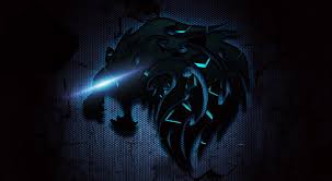1920x1080 blue gaming wallpaper> download. Hd Wallpaper Cracked Lion Blue Black Lion Logo Wallpaper Games Other Games Wallpaper Flare
