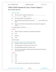 Ncert Solutions For Class 7 Science Chapter 2 Nutrition In