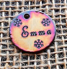 Dog Tag, Winter Dog Tag With Snowflakes, Colorful Dog Tag, Dog Tags,  Personalized Dog Tags