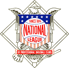National League Primary Logo 1957 An Eagle Clutching A Baseball Bat In One Talon And A National League National Baseball League Major League Baseball Logo