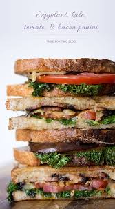 Eggplant Kale Tomato Bacon Panini Food Cooking Recipes Recipes