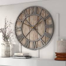 Laurel Foundry Modern Farmhouse Oversized Eglinton 36 Roman Numerals Barnwood Wall Clock Reviews Wall Clocks Living Room Living Room Clocks Clock Wall Decor