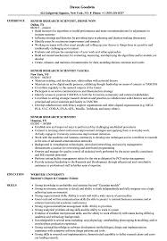 Senior Research Scientist Resume Samples Velvet Jobs