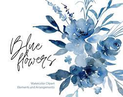 Play around with mixing colors, brushes and strokes. Blue Watercolor Flowers Clipart Watercolour Floral Clip Art Etsy In 2021 Watercolor Flowers Blue Watercolor Floral Floral Watercolor