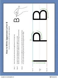 Alphabet tracing worksheet letter a through z uppercase. How To Write Uppercase Letter B Printable Poster Color Myteachingstation Com