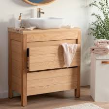 Ce petit meuble sous vasque en hévéa massif est idéal pour la salle de bain. Meuble Sous Vasque 2 Tiroirs 80cm Native 80 Cm Meuble Sous Vasque Alinea