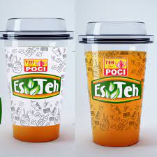 Meskipun stiker plastik bening terdapat lem perekat namun tidak mengganggu terhadap kualitas gambar desain. Sribu Desain Kemasan Design Kemasan Es Teh Poci