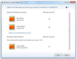 Picture Of Screen Where You Can Choose Which Accounts You Want To Monitor Family Safety Windows Safety