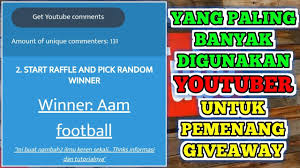Cobalah memaksimalkan jenis konten video youtube terlaris dan terbaik seperti. Cara Menentukan Pemenang Giveaway Secara Acak Dari Komentar Youtube