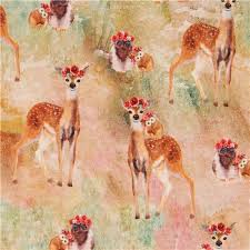 Made of 100% high quality soft stretchy jersey knit fabric. Colorful Deer And Owl Jersey Knit Fabric Modes4u