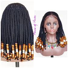 Check spelling or type a new query. Yasmin Handmade Braided Full Lace Wig Tribal Cornrow Ghana Weave With Box Braids Black Beads Cardi B