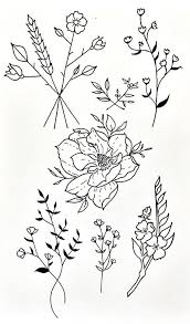 Black And White Floral Tattoo Designs Custom Wildflower Tattoo Designs Magnolia Illustration Wildflower Illustrations Floral Tattoo Wildflower Tattoo Floral Skull Tattoos Floral Tattoo Design