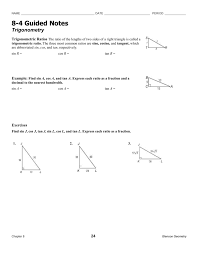 Solutions key 8 right triangles and trigonometry. Trig Guided Notes