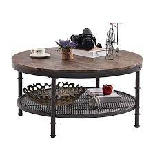Greenforest A Coffee Table Round Wooden Design Metal Legs For Living Room Walnut Review Coffee Table Coffee Table Wood Round Coffee Table