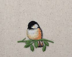 Bird Sitting On Branch Png Chickadee Bird Sitting On Branch Facing Left Iron On Etsy In 2020 Birds Embroidery Designs Bird Embroidery Pattern Iron On Embroidered Patches