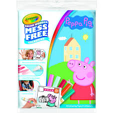 Peppa and her friends, mom, dad and brothers. Crayola Peppa Pig Color Wonder Mess Free Colouring Big W