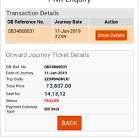 Karnataka State Road Transport Corporation Ksrtc Ob Reference Number Ob34868031 Refund